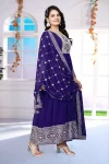 1FANCY GEORGETTE CHAIN WORK GOWN WITH DUPATTA FESTIVE WEAR WHOLESALE PRICE ETHNIC GARMENT (9)