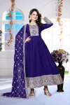 FANCY GEORGETTE CHAIN WORK GOWN WITH DUPATTA BLUE