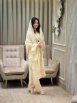 FANCY GEORGETTE EMBROIDERY SEQUENCE WORK TOP BOTTOM WITH DUPATTA OFF WHITE