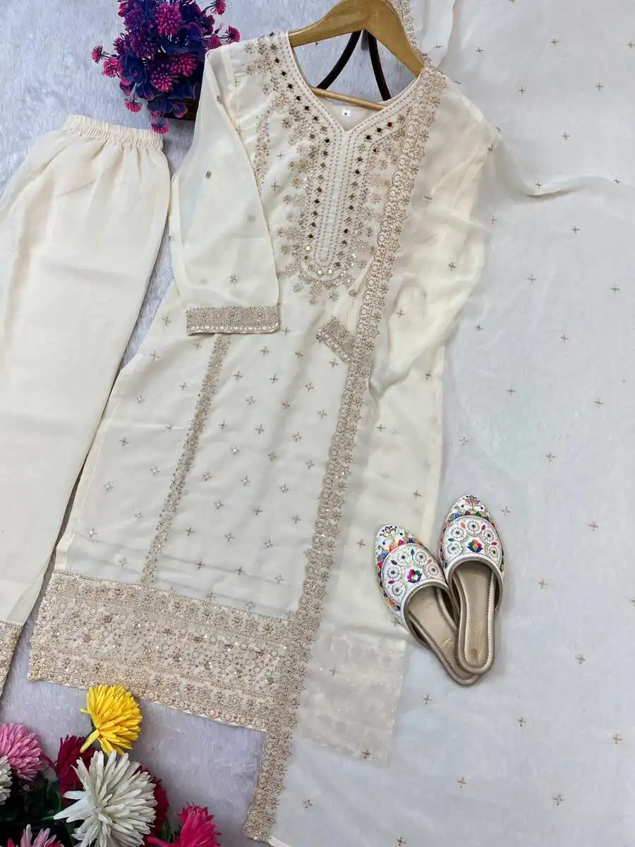 1FANCY GEORGETTE EMBROIDERY SEQUENCE WORK TOP BOTTOM WITH DUPATTA FESTIVE WEAR WHOLESALE PRICE ETHNIC GARMENT (6)-11