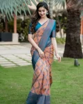 1FANCY KANJIVARAM SILK RICH PALLU & JACQUARD WORK SAREE WITH UNSTITCHED BLOUSE FESTIVE WEAR WHOLESALE PRICE ETHNIC GARMENT (14)