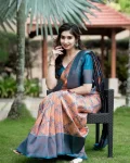 1FANCY KANJIVARAM SILK RICH PALLU & JACQUARD WORK SAREE WITH UNSTITCHED BLOUSE FESTIVE WEAR WHOLESALE PRICE ETHNIC GARMENT (14)
