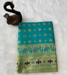 1FANCY PAITHANI SILK ZARI WEAVING WORK SAREE WITH UNSTITCHED BLOUSE FESTIVE WEAR WHOLESALE PRICE ETHNIC GARMENT (1)