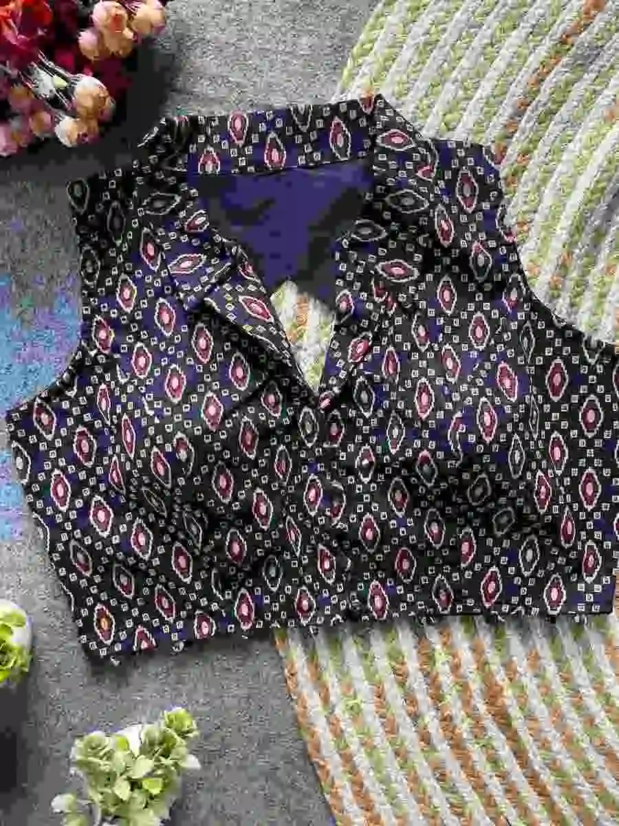 1FANCY PURE COTTON AJRAKH PRINT WORK STITCHED BLOUSE FESTIVE WEAR WHOLESALE PRICE ETHNIC GARMENT (5)