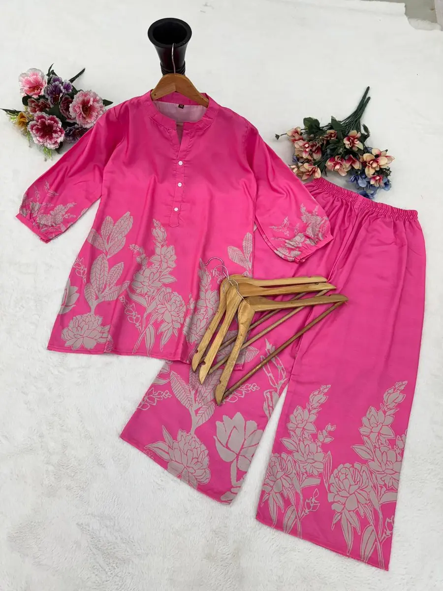 1FANCY RAYON SLUB PRINTED WORK CO-ORD SET DAILY WEAR WHOLESALE PRICE ETHNIC GARMENT (4)
