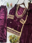1FANCY VELVET REAL MIRROR WORK WITH EMBROIDERY WORK TOP BLOUSE PALAZZO WITH DUPATTA PARTY WEAR WHOLESALE PRICE ETHNIC GARMENT (34)