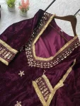 1FANCY VELVET REAL MIRROR WORK WITH EMBROIDERY WORK TOP BLOUSE PALAZZO WITH DUPATTA PARTY WEAR WHOLESALE PRICE ETHNIC GARMENT (34)