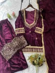 1FANCY VELVET REAL MIRROR WORK WITH EMBROIDERY WORK TOP BLOUSE PALAZZO WITH DUPATTA PARTY WEAR WHOLESALE PRICE ETHNIC GARMENT (34)
