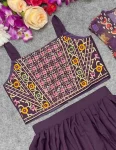 1MODERN CREPE EMBROIDERY WORK KID’S BLOUSE KOTI WITH PALAZZO SET FESTIVE WEAR WHOLESALE PRICE ETHNIC GARMENT (7)