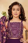 1MODERN CREPE EMBROIDERY WORK KID’S BLOUSE KOTI WITH PALAZZO SET FESTIVE WEAR WHOLESALE PRICE ETHNIC GARMENT (7)