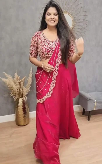 MODERN FENDY SATIN EMBROIDERY SEQUENCE WORK LEHENGA CHOLI WITH DUPATTA RANI