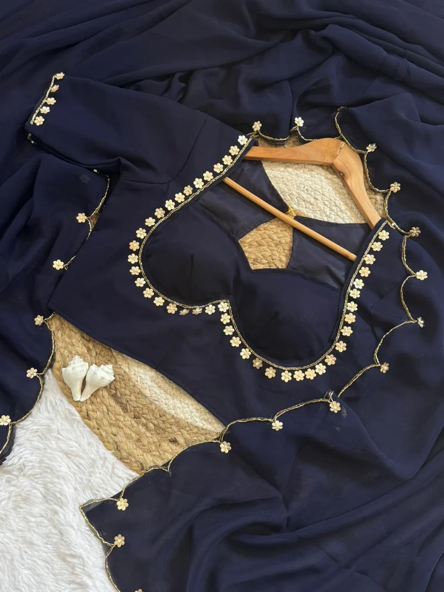 1MODERN GEORGETTE HANDWORK KHATALI CUT DANA WITH MOTI & SMALL FLOWER BORDER WORK SAREE WITH STITCHED BLOUSE PARTY WEAR WHOLESALE PRICE ETHNIC GARMENT (6).webp