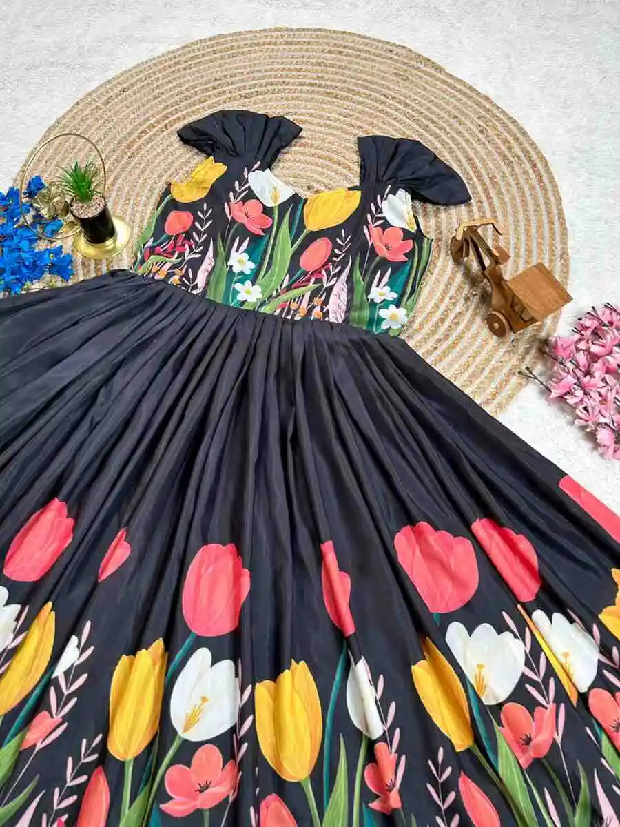 1MODERN MUSLIN COTTON DIGITAL PRINT WORK ONE PIECE DRESS DAILY WEAR WHOLESALE PRICE ETHNIC GARMENT (19)