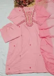1MODERN SLUB COTTON SEQUENCE EMBROIDERY WORK TOP BOTTOM WITH DUPATTA OFFICE WEAR WHOLESALE PRICE ETHNIC GARMENT (2)