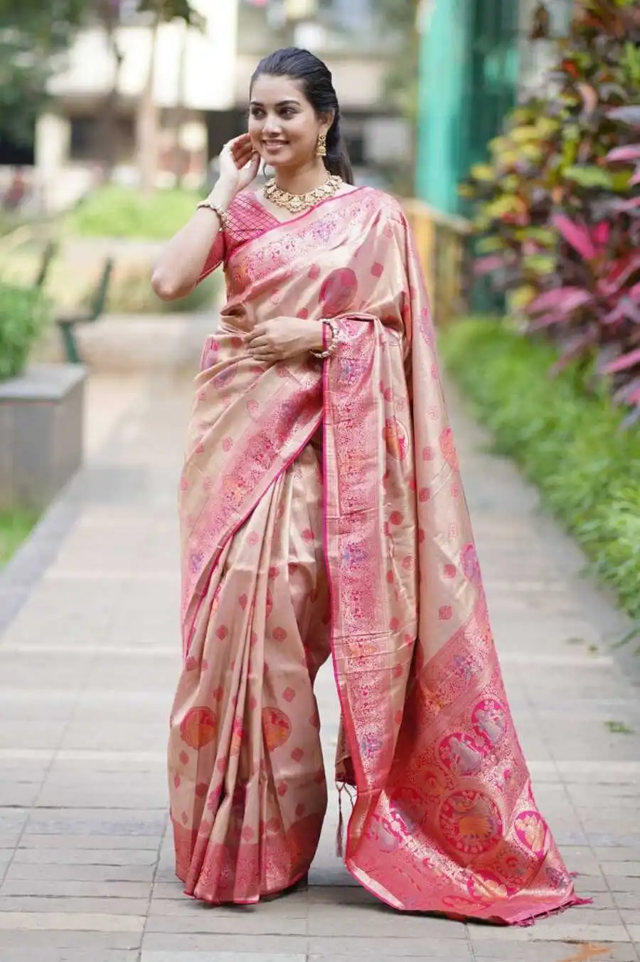 1MODERN SOFT SILK NYLON ZARI WAVING WITH MEENA KARI BORDER , 3D PALLU WORK SAREE WITH UNSTITCHED BLOUSE FESTIVE WEAR WHOLESALE PRICE ETHNIC GARMENT (6).jpg.webp