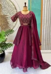 1MODERN SPACE SILK SEQUENCE EMBROIDERY WORK LEHENGA CHOLI DUPATTA WITH WXTRA FRILL PARTY WEAR WHOLESALE PRICE ETHNIC GARMENT (16)