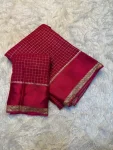 1NEW ARRIVAL GEORGETTE CHECKS WEAVING AND STUNNING SATIN PATTA BORDER WORK SAREE WITH UNSTITCHED BLOUSE FESTIVE WEAR WHOLESALE PRICE ETHNIC GARMENT (18)