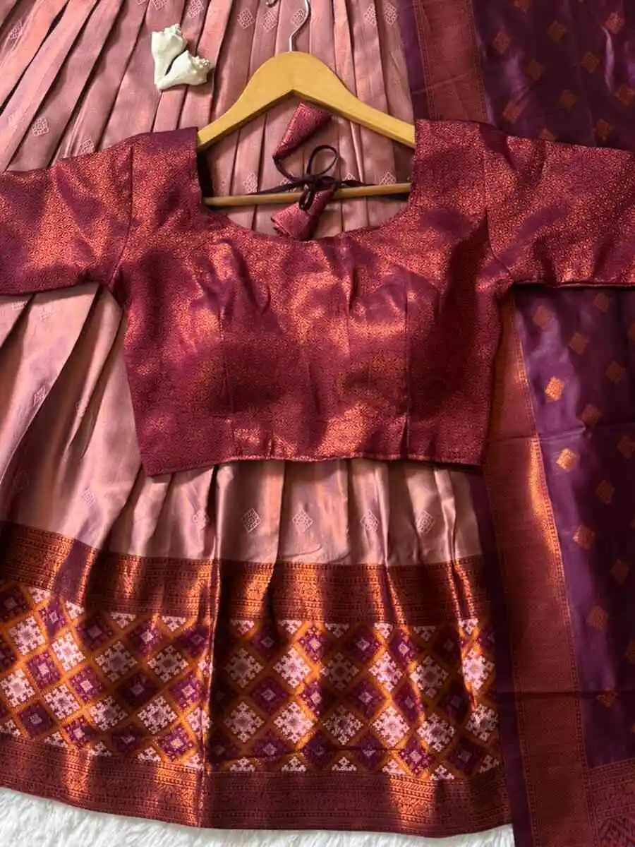 1NEW ARRIVAL KANJIVARAM SILK ZARI WEAVING WORK STITCHED LEHENGA UNSTITCHED CHOLI WITH DUPATTA FESTIVE WEAR WHOLESALE PRICE ETHNIC GARMENT (7) (1)