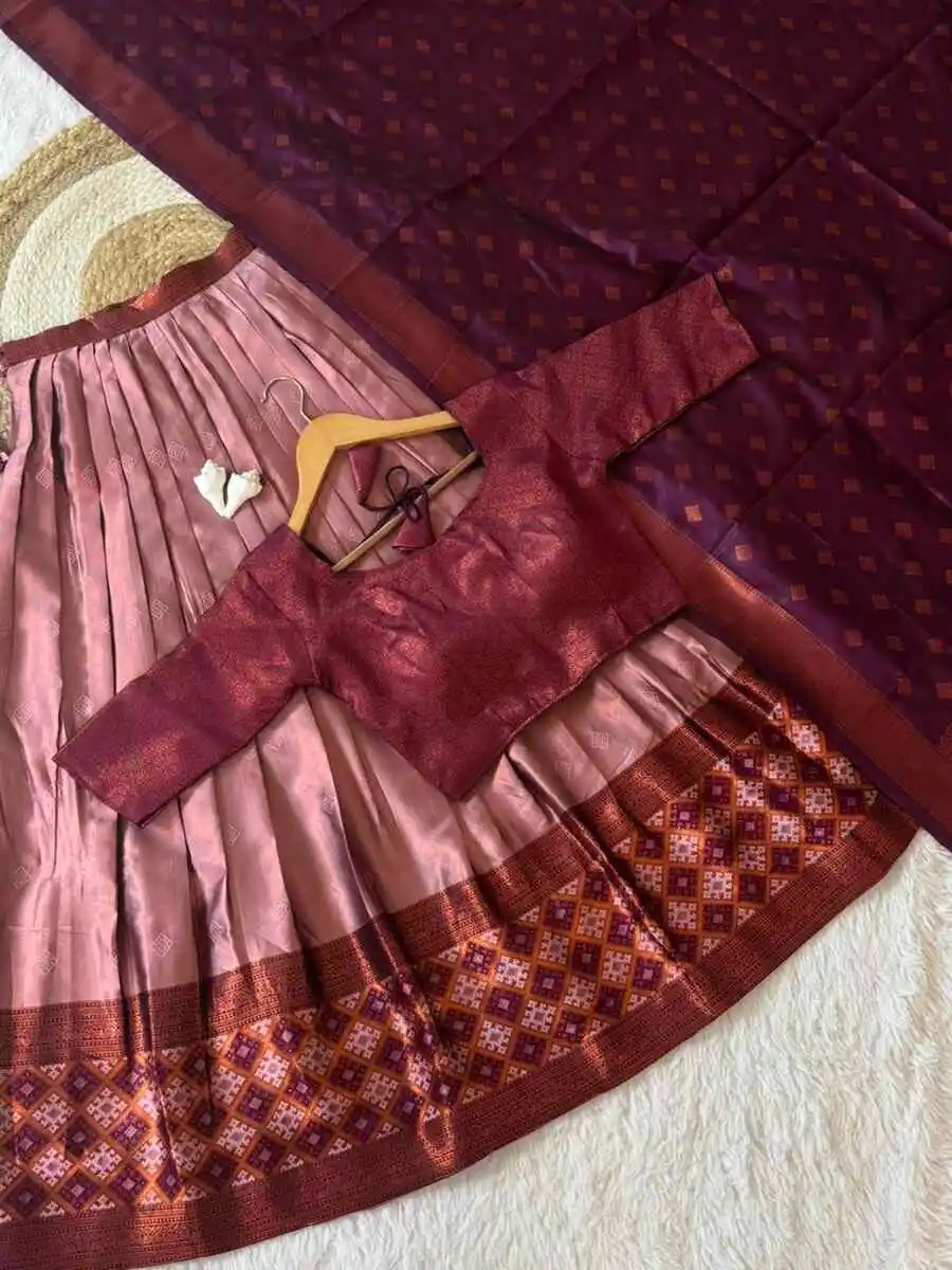 1NEW ARRIVAL KANJIVARAM SILK ZARI WEAVING WORK STITCHED LEHENGA UNSTITCHED CHOLI WITH DUPATTA FESTIVE WEAR WHOLESALE PRICE ETHNIC GARMENT (9)