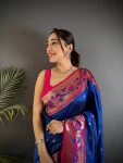 1NEW ARRIVAL PAITHANI SILK ZARI WEAVING WORK SAREE WITH UNSTITCHED BLOUSE FESTIVE WEAR WHOLESALE PRICE ETHNIC GARMENT (13)