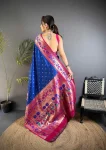 1NEW ARRIVAL PAITHANI SILK ZARI WEAVING WORK SAREE WITH UNSTITCHED BLOUSE FESTIVE WEAR WHOLESALE PRICE ETHNIC GARMENT (13)