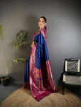 1NEW ARRIVAL PAITHANI SILK ZARI WEAVING WORK SAREE WITH UNSTITCHED BLOUSE FESTIVE WEAR WHOLESALE PRICE ETHNIC GARMENT (13)