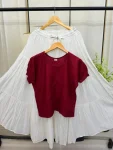 1NEW ARRIVAL RAYON PLAIN TOP WITH LAYER SKIRT DAILY WEAR WHOLESALE PRICE ETHNIC GARMENT (6)