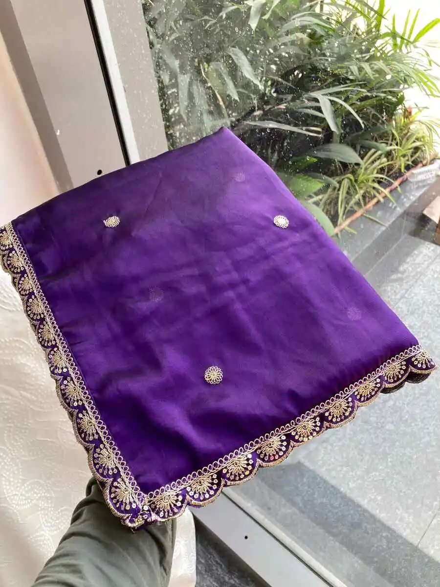 1RICH LOOK RANGOLI SILK EMBROIDERY CUTWORK WORK LACE BORDER WORK SAREE WITH UNSTITCHED BLOUSE PARTY WEAR WHOLESALE PRICE ETHNIC GARMENT (14)