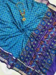 1RICH LOOK SILK PATOLA PRINT DESIGN WITH GADWAL BORDER WORK SAREE WITH UNSTITCHED BLOUSE FESTIVE WEAR WHOLESALE PRICE ETHNIC GARMENT (11)