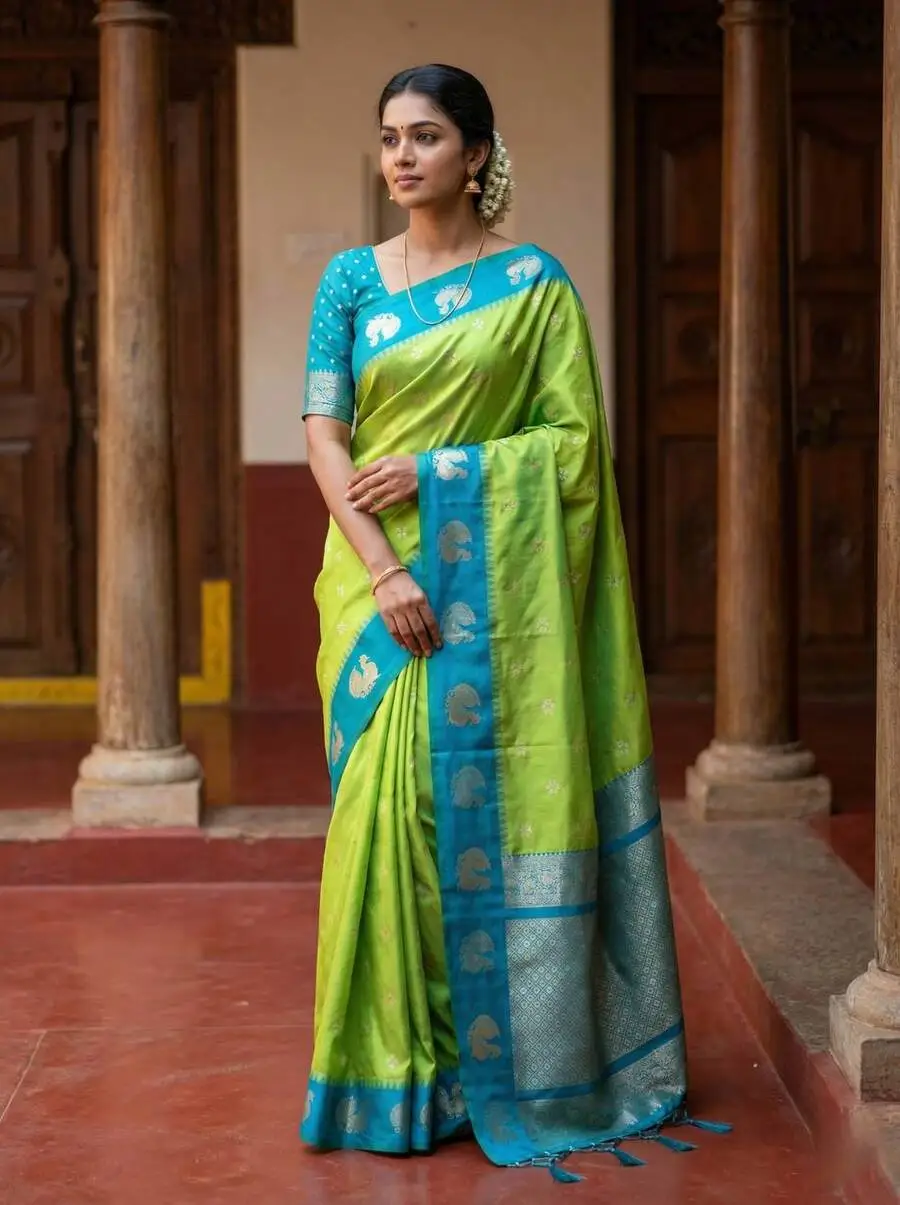 1RICH LOOK SOFT SILK ZARI WORK COPPER & SILVER FANCY BUTTI WITH SATIN BORDER WORK SAREE WITH UNSTITCHED BLOUSE FESTIVE WEAR WHOLESALE PRICE ETHNIC GARMENT (26).jpg.webp