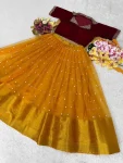 1RICH LOOK VELVET AND ORGANZA MAGGAM WORK LEHENGA CHOLI FESTIVE WEAR WHOLESALE PRICE ETHNIC GARMENT (13)