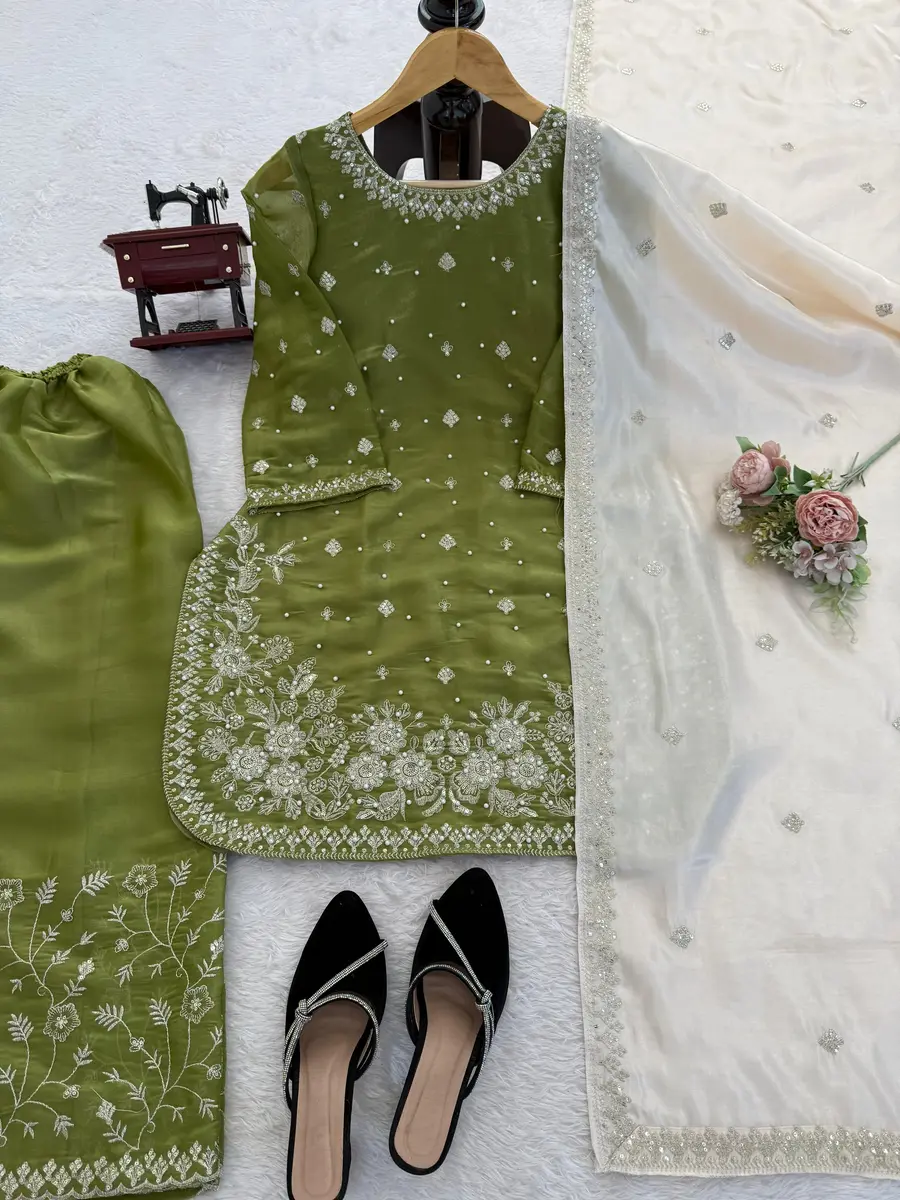 1TRENDING JC SILK THREAD & SEQUNCE WITH PEARL WORK TOP PALAZZO WITH DUPATTA WEDDING WEAR WHOLESALE PRICE ETHNIC GARMENT (13)