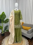 1TRENDING JC SILK THREAD & SEQUNCE WITH PEARL WORK TOP PALAZZO WITH DUPATTA WEDDING WEAR WHOLESALE PRICE ETHNIC GARMENT (16)