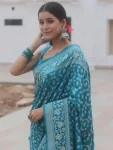 1TRENDING LICHI SILK RICH PALLU & JACQUARD WORK SAREE WITH UNSTITCHED BLOUSE FESTIVE WEAR WHOLESALE PRICE ETHNIC GARMENT (17)