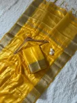 1TRENDING SPACE SILK ZARI BORDER WEAVING WITH RICH ZARI PALLU WORK SAREE WITH UNSTITCHED BLOUSE FESTIVE WEAR WHOLESALE PRICE ETHNIC GARMENT (3)