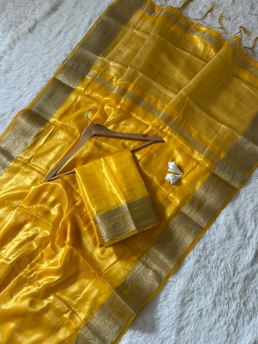 1TRENDING SPACE SILK ZARI BORDER WEAVING WITH RICH ZARI PALLU WORK SAREE WITH UNSTITCHED BLOUSE FESTIVE WEAR WHOLESALE PRICE ETHNIC GARMENT (2)