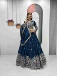 20RICH LOOK VICHITRA SILK EMBROIDERY THREAD & SEQUENCE WORK LEHENGA CHOLI WITH DUPATTA WEDDING WEAR WHOLESALE PRICE ETHNIC GARMENT (19)