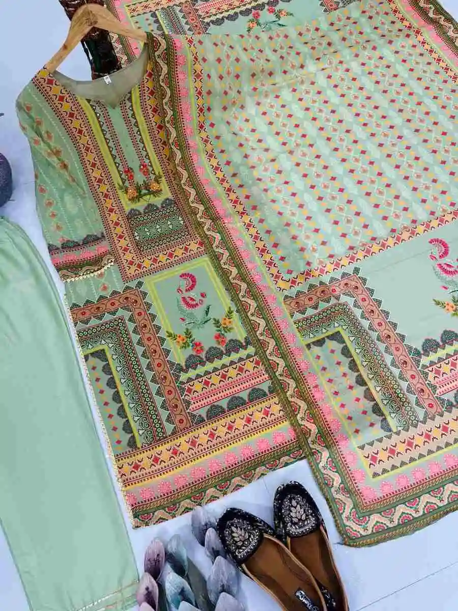 21FANCY GEORGETTE DIGITAL PRINT WITH VAL HAND WORK TOP BOTTOM WITH DUPATTA FESTIVE WEAR WHOLESALE PRICE ETHNIC GARMENT (7)