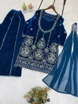 21FANCY VELVET SEQUENCE EMBROIDERY WORK TOP PALAZZO WITH DUPATTA WEDDING WEAR WHOLESALE PRICE ETHNIC GARMENT (2)