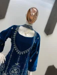 21FANCY VELVET SEQUENCE EMBROIDERY WORK TOP PALAZZO WITH DUPATTA WEDDING WEAR WHOLESALE PRICE ETHNIC GARMENT (2)
