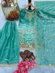 22RICH LOOK GMY SILK EMBROIDERY SEQUENCE & CODING DORI WORK TOP PALAZZO WITH DUPATTA FESTIVE WEAR WHOLESALE PRICE ETHNIC GARMENT (14)