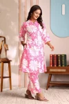 FANCY COTTON DIGITAL PRINTED CO-ORD SET BABY PINK