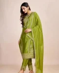 28DESIGNER CHINON CHAIN WORK TOP BOTTOM WITH DUPATTA FESTIVE WEAR WHOLESALE PRICE ETHNIC GARMENT (8)