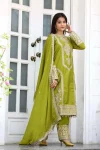 28DESIGNER CHINON CHAIN WORK TOP BOTTOM WITH DUPATTA FESTIVE WEAR WHOLESALE PRICE ETHNIC GARMENT (8)