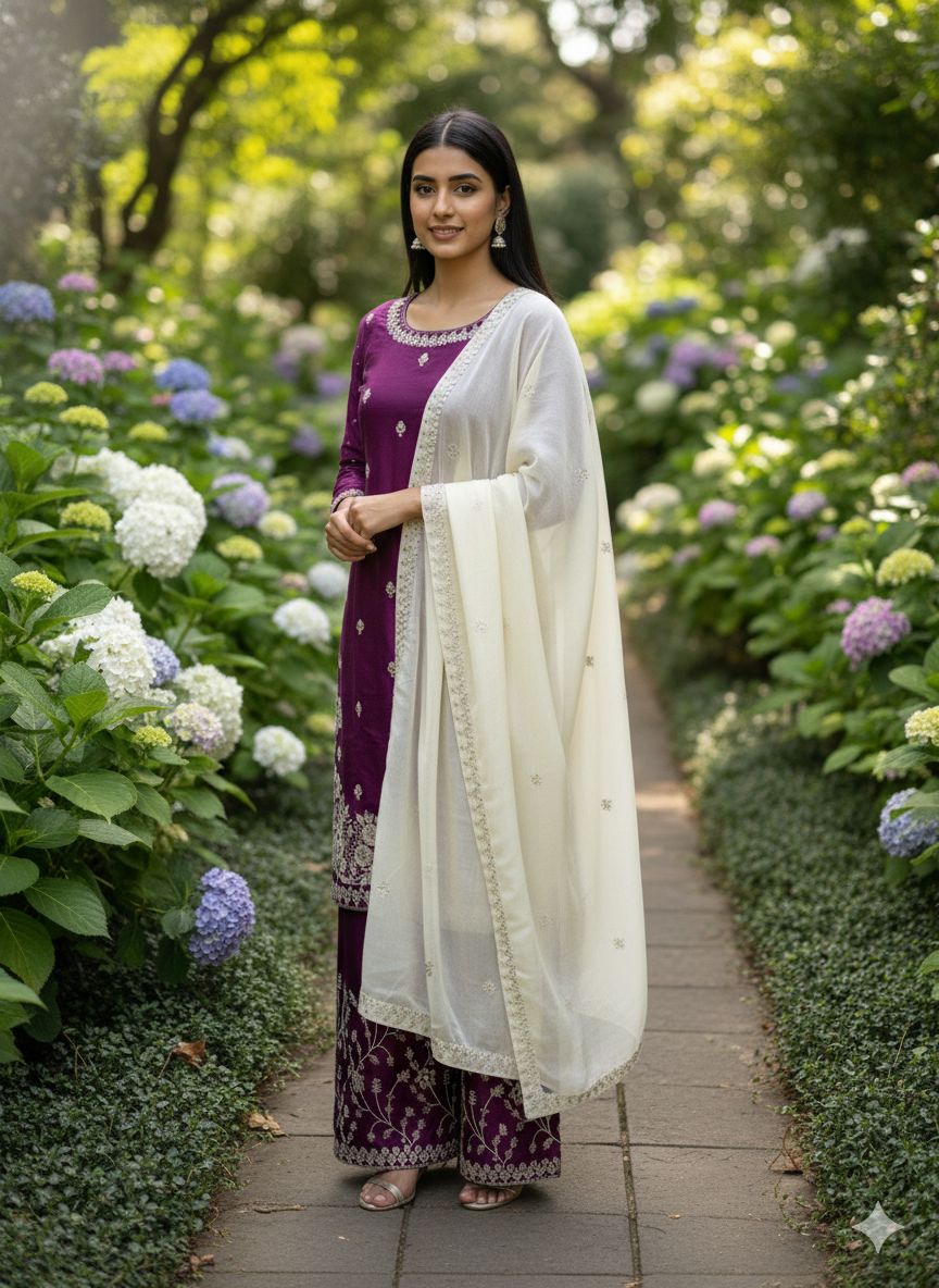 28DESIGNER GMY SILK EMBROIDERY SEQUENCE WORK TOP PALAZZO WITH DUPATTA FESTIVE WEAR WHOLESALE PRICE ETHNIC GARMENT (3)