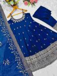 29LATEST VICHITRA SILK EMBROIDERY ZARI CODING SEQUENCE WORK GOWN BOTTOM WITH DUPATTA PARTY WEAR WHOLESALE PRICE ETHNIC GARMENT (12)