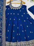29LATEST VICHITRA SILK EMBROIDERY ZARI CODING SEQUENCE WORK GOWN BOTTOM WITH DUPATTA PARTY WEAR WHOLESALE PRICE ETHNIC GARMENT (12)