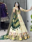 2DESIGNER COTTON EMBROIDERY WORK LEHENGA CHOLI WITH DUPATTA WEDDING WEAR WHOLESALE PRICE ETHNIC GARMENT (7)