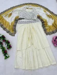 2DESIGNER CREEP SILK EMBROIDERY SEQUENCE WITH REAL MIRROR WORK DRAPE SKIRT BLOUSE AND SHRUG PARTY WEAR WHOLESALE PRICE ETHNIC GARMENT (2)