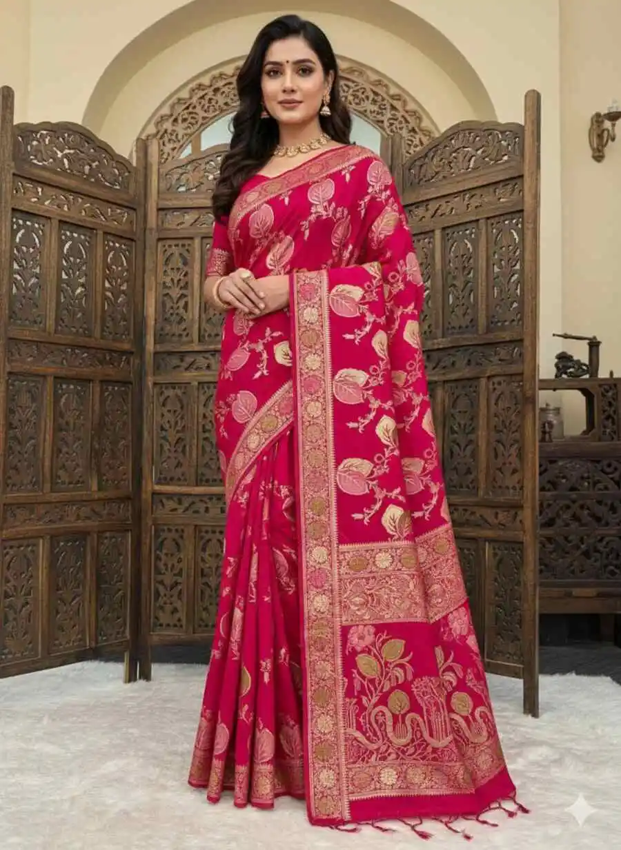 2DESIGNER DOLA SILK ZARI MEENAKARI WOVEN PALLU WITH HEAVY WOVEN BORDER WORK SAREE WITH UNSTITCHED BLOUSE FESTIVE WEAR WHOLESALE PRICE ETHNIC GARMENT (13).jpg.webp
